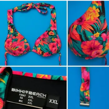 Haut de bikini Bikki Beach fleuri – XXL réglable à la taille 🌺Femme