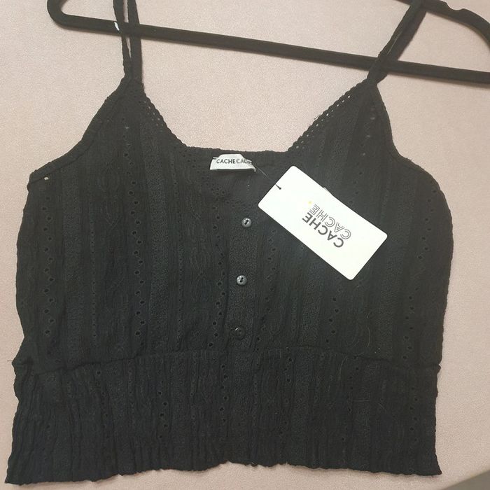 Magnifique haut à bretelles réglables noir taille XL Cache-cache - photo numéro 3