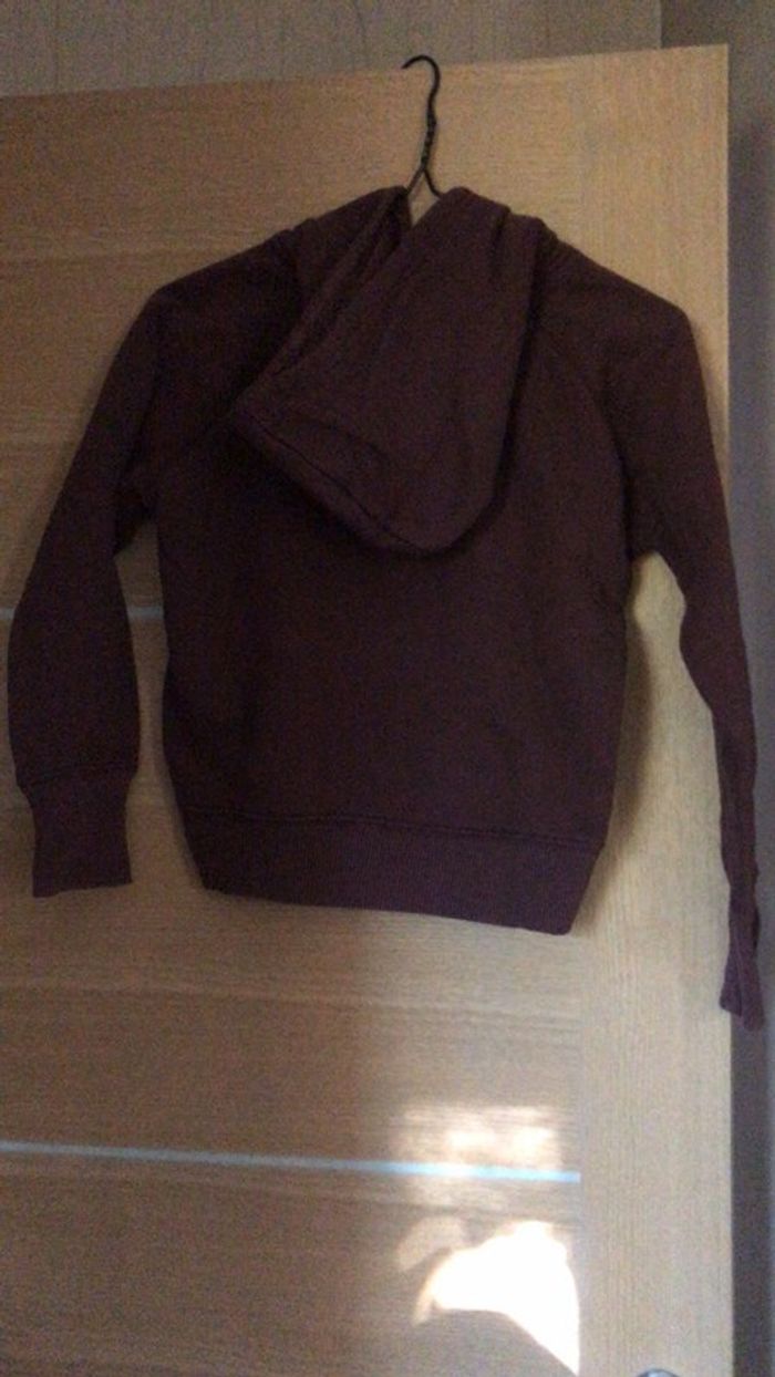 Sweat-shirt marron à capuche 8/10 ans - photo numéro 3