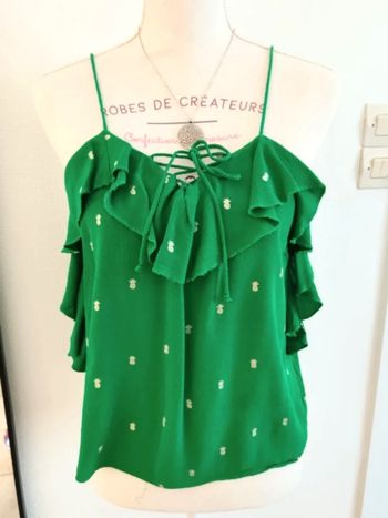 Top / Débardeur / Bustier vert Rio /doré Naf Naf taille 38