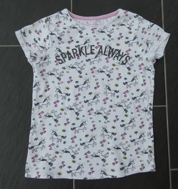 Joli tee-shirt "licornes" à paillettes fille 10-11 ans Primark