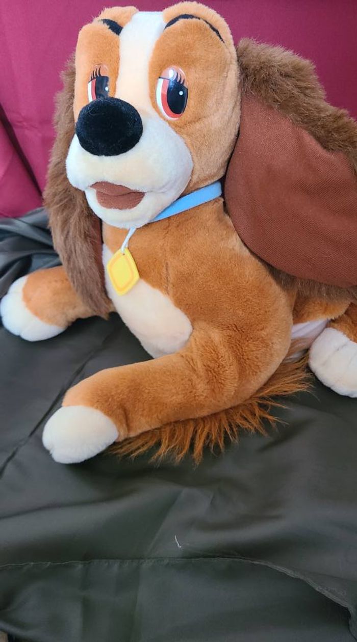 Grande peluche range pyjama Belle de Belle et le clochard Jemini Disney vintage fermeture cassé voir - photo numéro 6