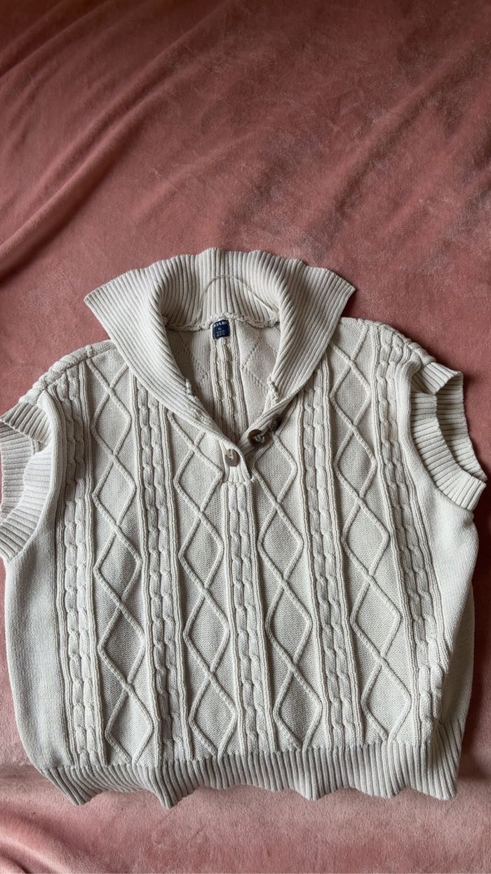 Pull sans manche en laine