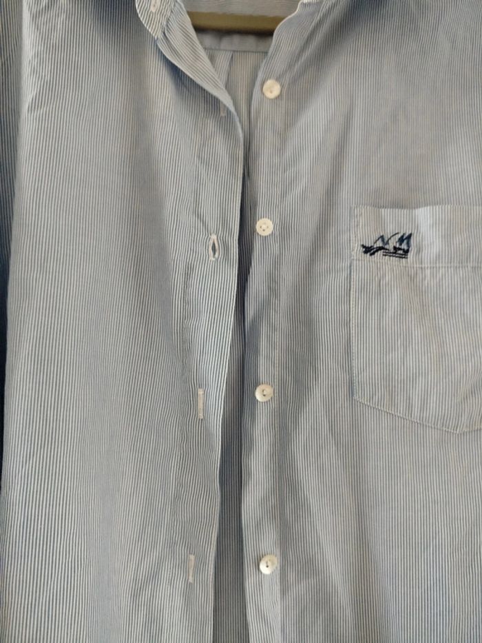 Chemise rayée bleu et blanche New Man taille 40 ou 42 - photo numéro 2