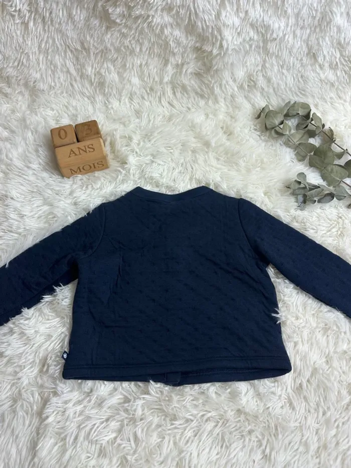 Cardigan bleu marine Petit bateau taille 3 ans - photo numéro 3
