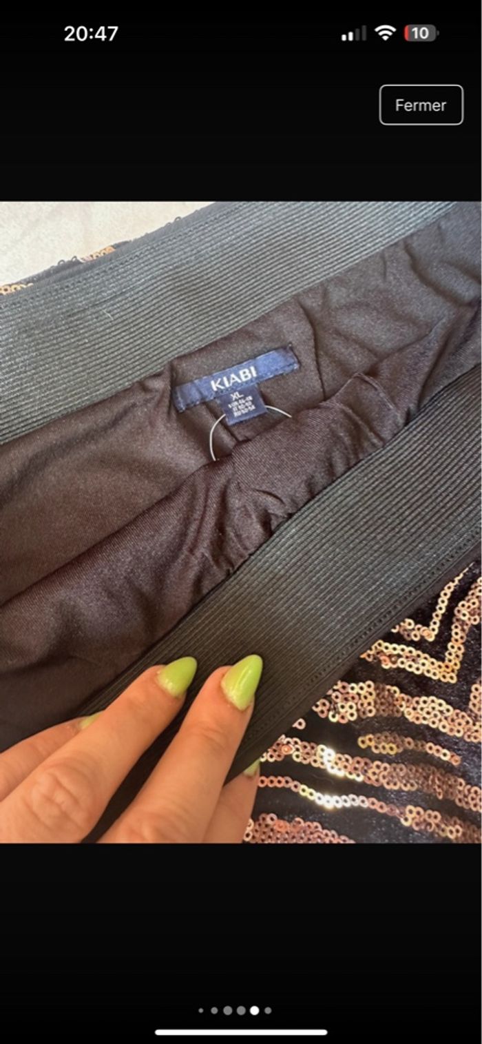 Jupe sequins fêtes noir et doré neuve - photo numéro 3