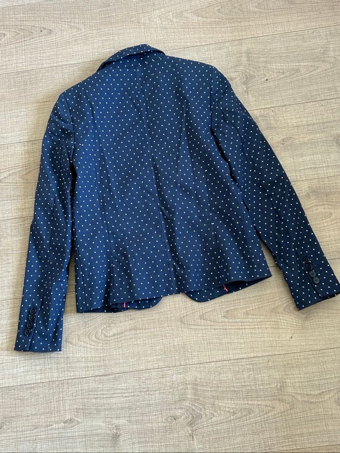 Blazer bleu marine à pois 123 taille française 36 jamais porté - photo numéro 9