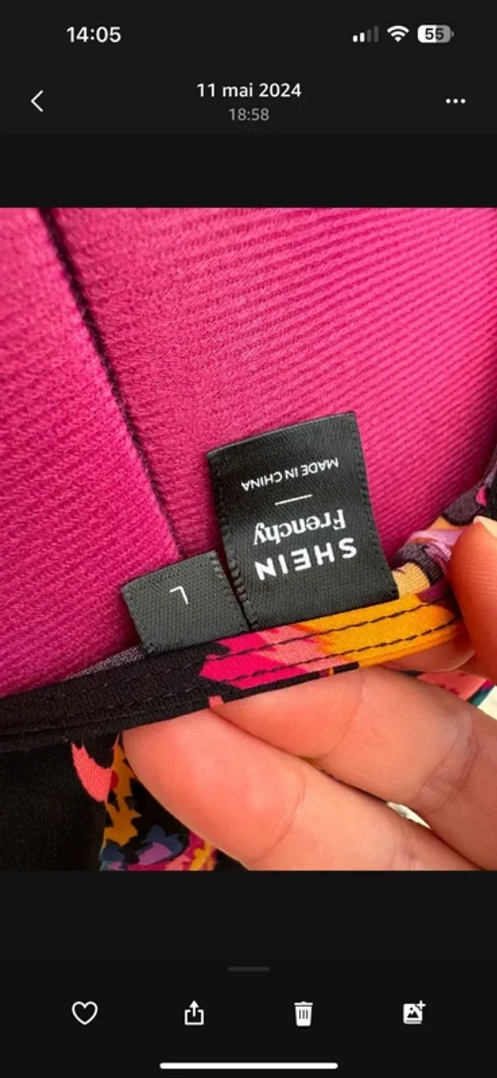 SHEIN Frenchy Robe ceinturée à imprimé à manches bouffantes - photo numéro 4