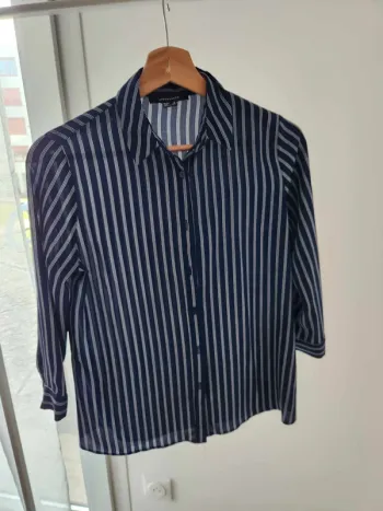 Chemise Atmosphere Bleu et rayure blanche 34
