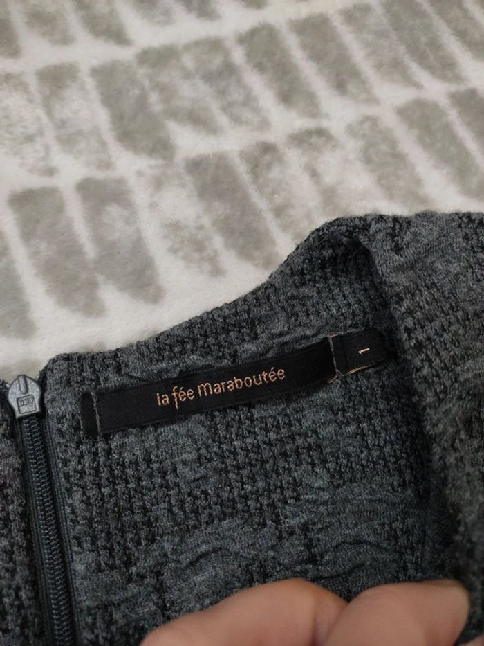 Robe hiver manches 3/4 gris tramé la fée maraboutée taille S 36 - photo numéro 3