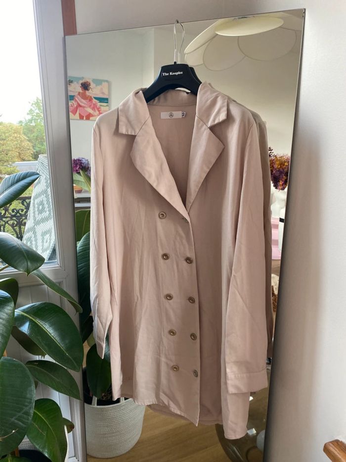 Robe chemise rose pale
