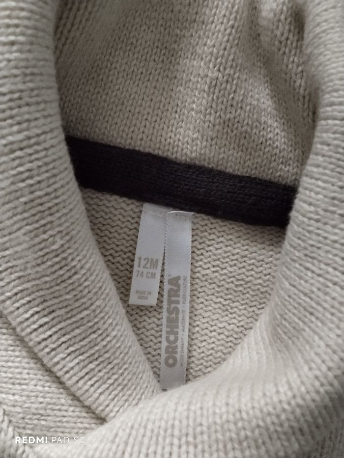 Pull bébé 12 mois col châle - photo numéro 3