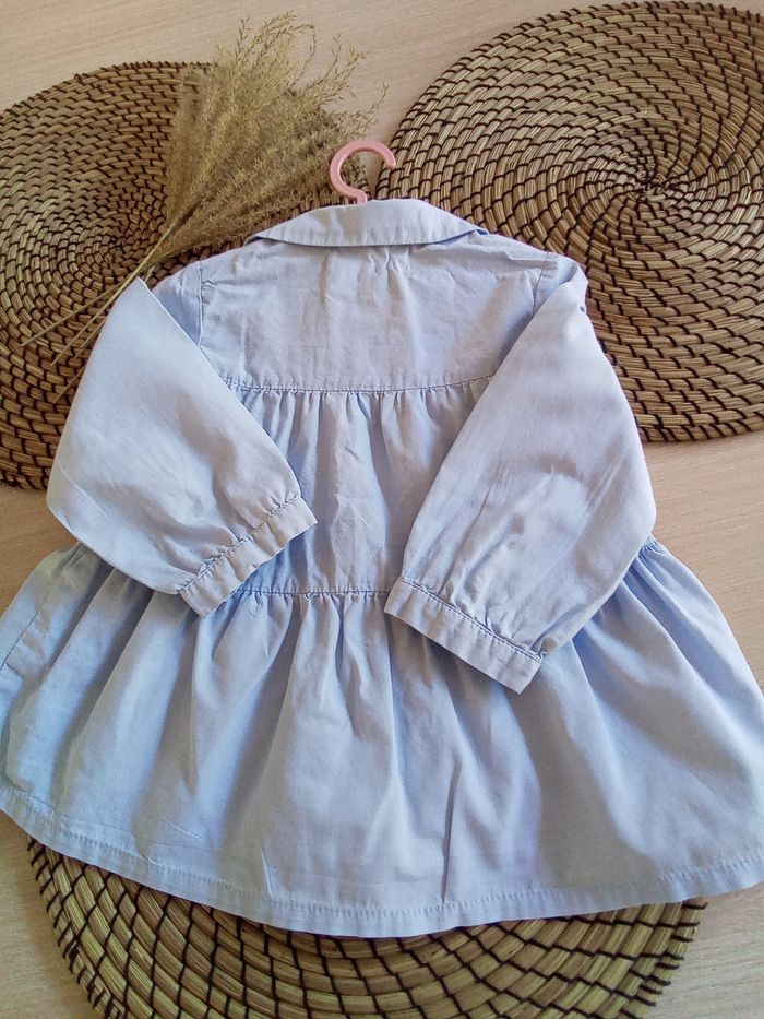 Chemise bleu clair manches longues Zara taille 18/24 mois - photo numéro 5