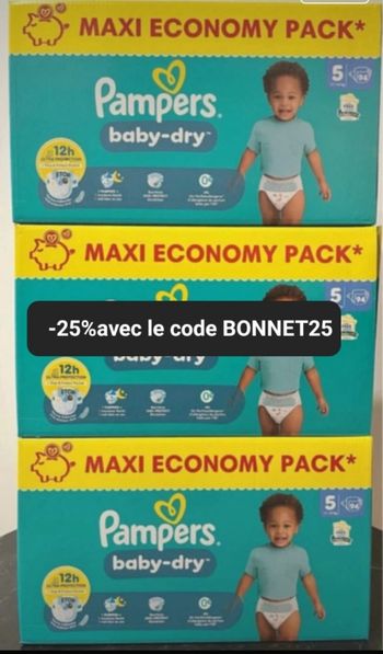 Trois carton de couche pampers taille 5