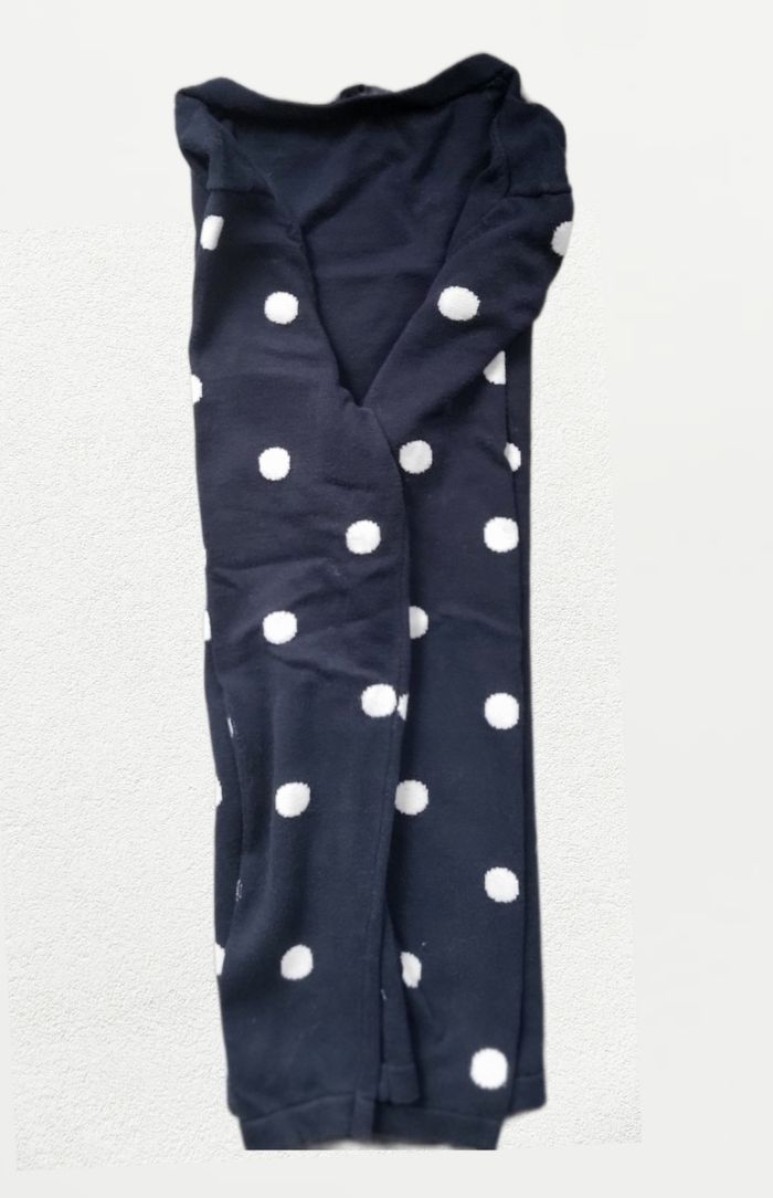 💙 Pull femme Tommy Hilfiger – Bleu marine à pois blancs – Col V – Taille S - photo numéro 4