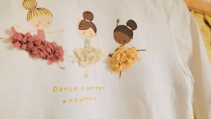 Ensemble pantacourt vichy et t-shirt danseuse, ballerine, fée - photo numéro 2