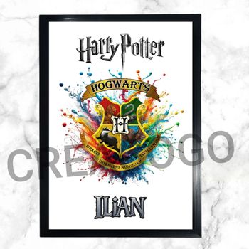 🎨 Cadre + Affiche Personnalisée – Prénom au Choix – Harry Potter – 24x32 cm ⚡⚡