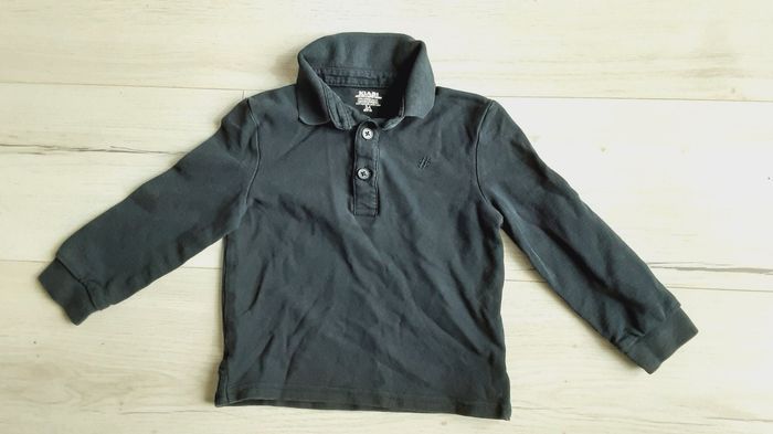 Vêtement garçon tee-shirt polo manches longues bleu marine Kiabi 3 ans