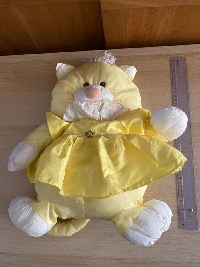 Peluche puffalump fisher price chat jaune chatte 1987