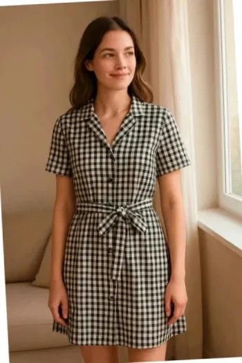 👗 jolie robe chemise vichy très légère