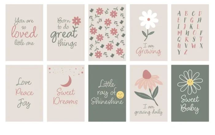 Affiches “Douce Croissance” pour chambre enfant - photo numéro 3