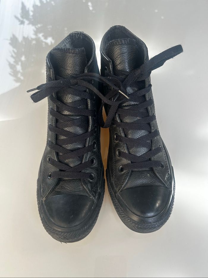 Converses montantes noires similicuir