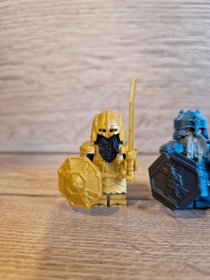 Figurines type lego 5 guerriers nains seigneur des anneaux - photo numéro 4