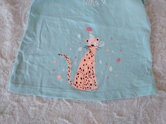 Tee shirt chemise manches courtes Fille 12 mois Espiègle Tigre 100% coton - photo numéro 4