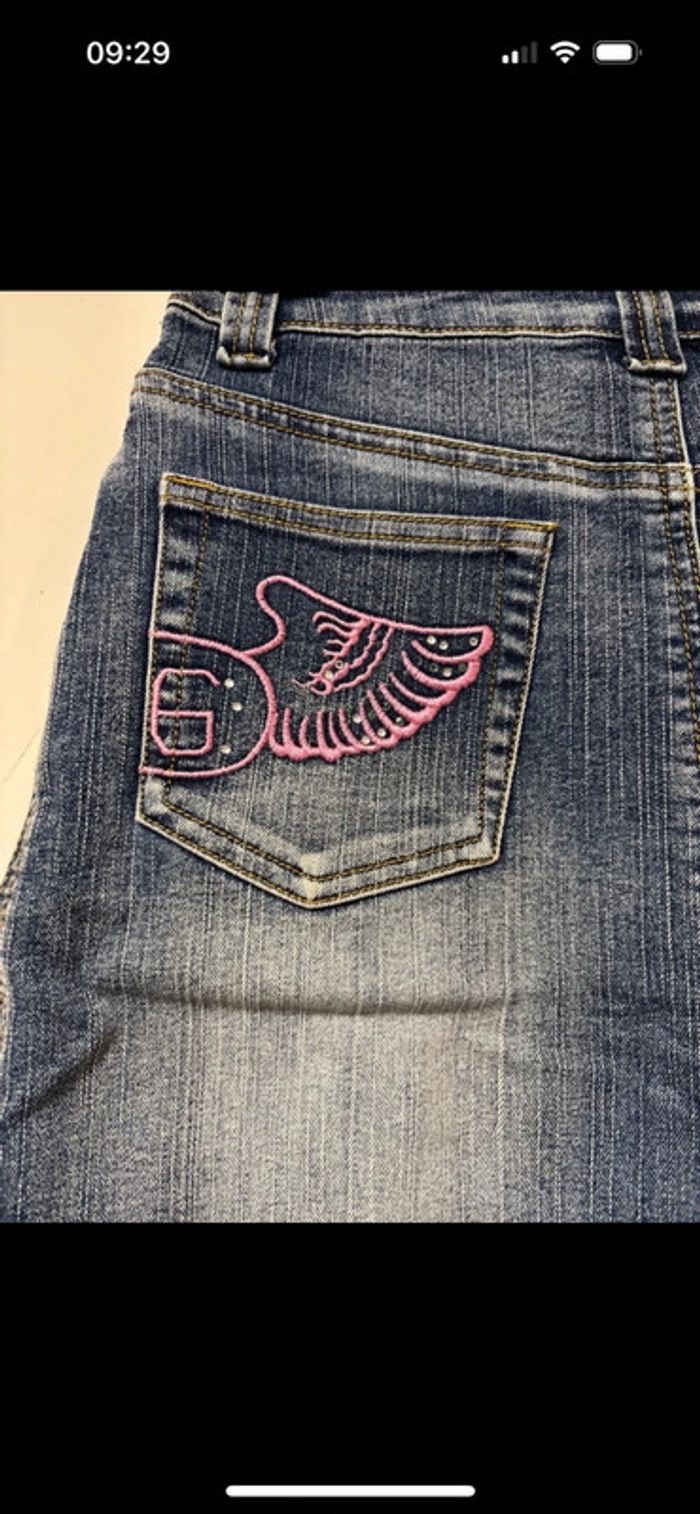Jolie jupe en jean bleu Miss J taille 36/38 longueur 61 cm - photo numéro 5
