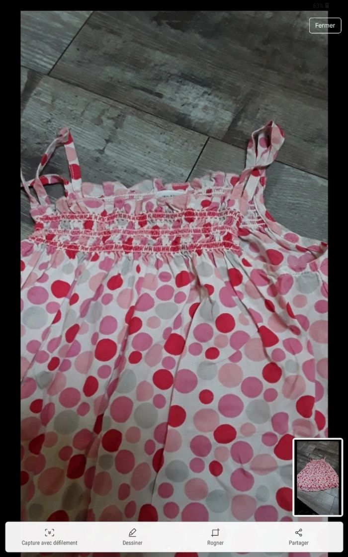 Robe à fine bretelles rose à pois - photo numéro 2