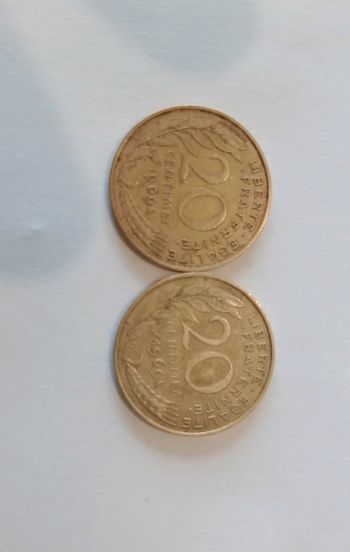 Pièce Marianne 20 centimes de francs rare de 1962 1963 lot de 2 pièces