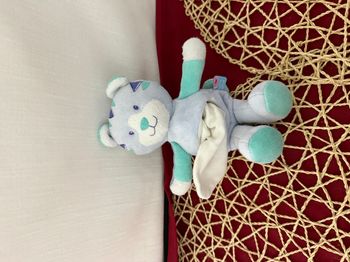 Doudou Knuffel Tigre Chat Bleu Sucre D Orge Cajou Mouchoir