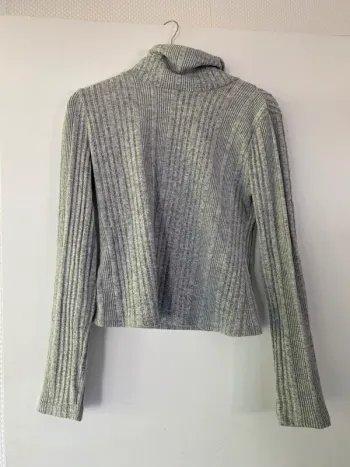 Pull cols roulés gris