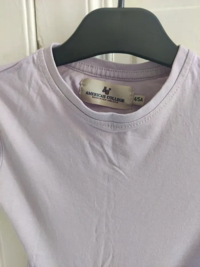 T shirt lila  American college 4-5 ans - photo numéro 3