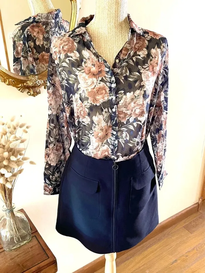 Sublime Haut manche longue Transparent Floral Sophyline taille M/L - photo numéro 12