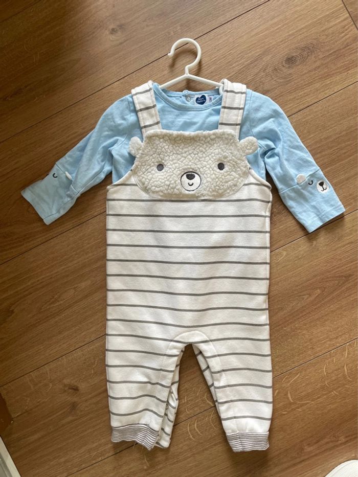 Salopette chaude Combinaison molletonné+ t-shirt manche longue doux mouton hiver