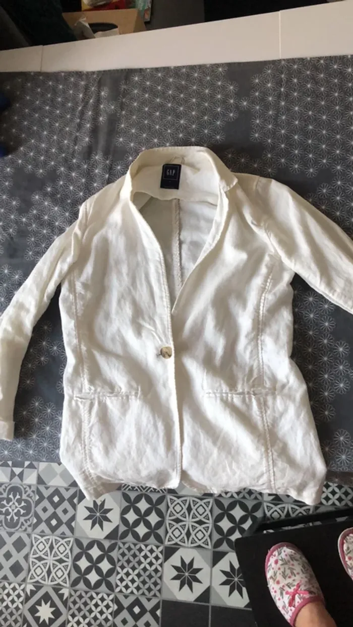 veste en lin blanche - photo numéro 2