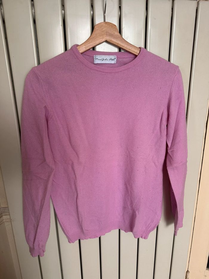 Pull laine rose vintage S