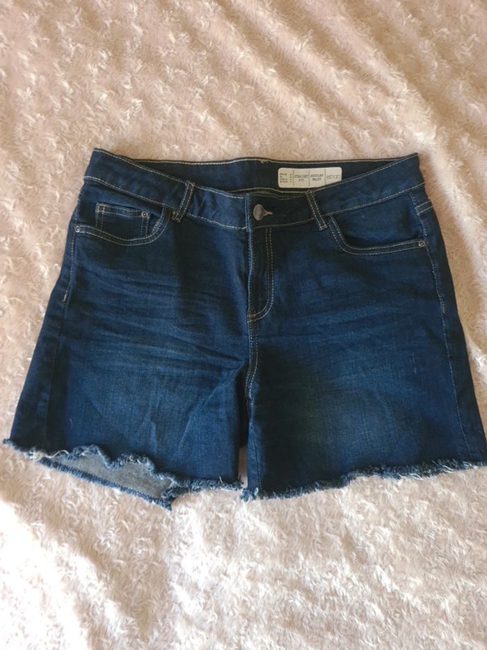 Short en jean femme bleu foncé