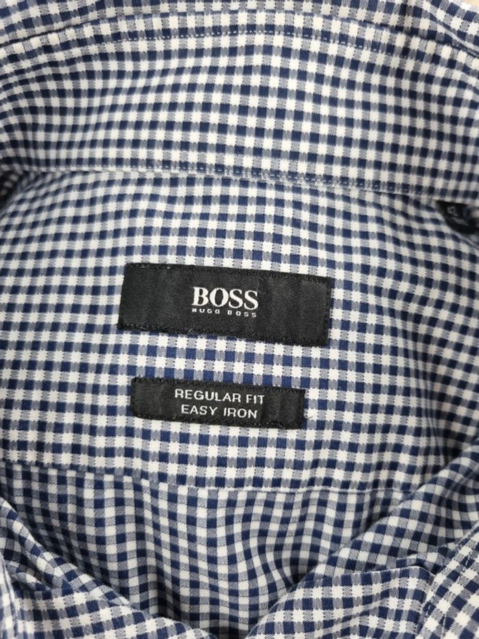 Chemise a carreaux Homme noir & blanc Hugo Boss Taille L - photo numéro 2