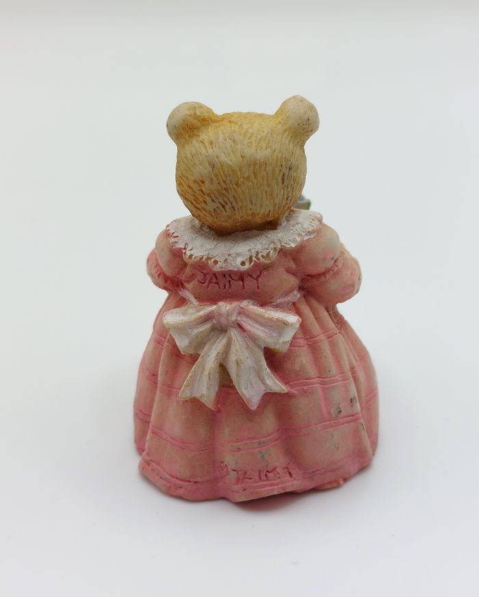 Petite figurine résine ours oursonne Jaimy robe rose Vintage 4,8 cm - collection ou décoration - photo numéro 2