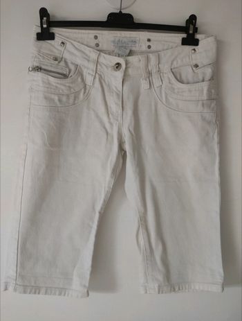 Pantacourt / Bermuda Jeans blanc 40
