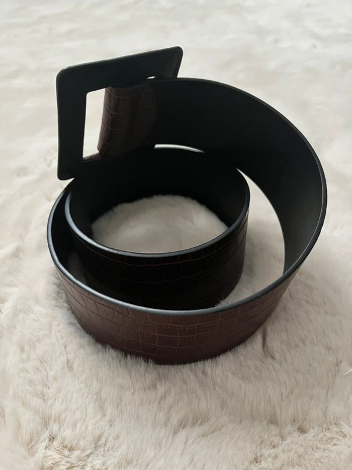 Ceinture imitation croco marron/bordeaux H&M - photo numéro 3