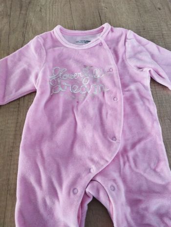 Pyjama grenouillère fille rose taille 3 mois Vertbaudet