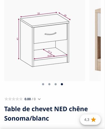 2 table de chevet  