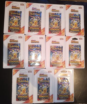 Lot de 4 blister Pokémon fr 🇨🇵 étincelles déferlantes ev08 Pikachu