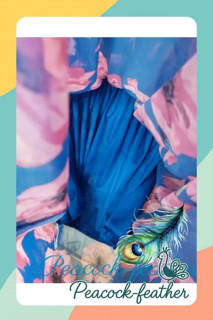 Robe longue fleurie bleue et rose TU - photo numéro 5