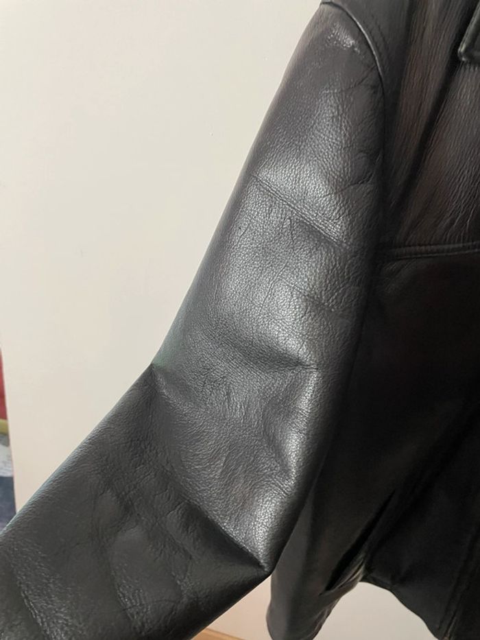 Blouson vintage homme en cuir véritable Chevignon marron années 90 taille L - photo numéro 3