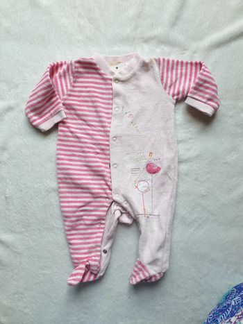 Grenouillère rayée velours