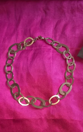 Collier ras de cou or anneau Zag avec pochon neuf
